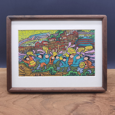 綦江农民版画-喝渝州2