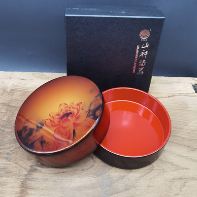 山神漆器漆盒-荷韻