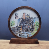 夏布渝城印象胡桃木摆件